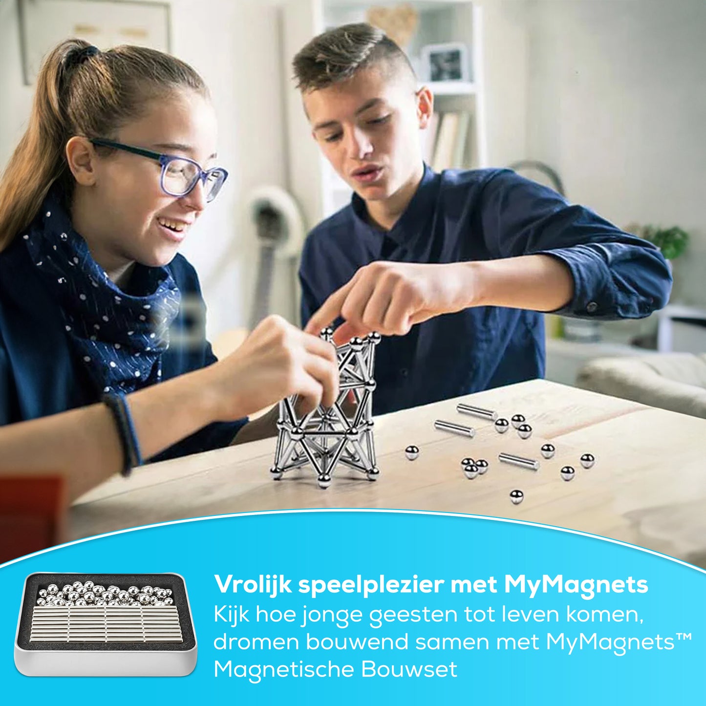 MyMagnets™ - 36 Magnetische stokjes en 27 ballen